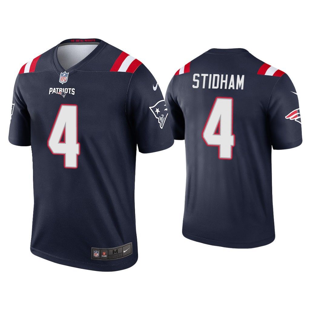 Men New England Patriots 4 Jarrett Stidham Nike Navy Inverted Legend NFL Jersey